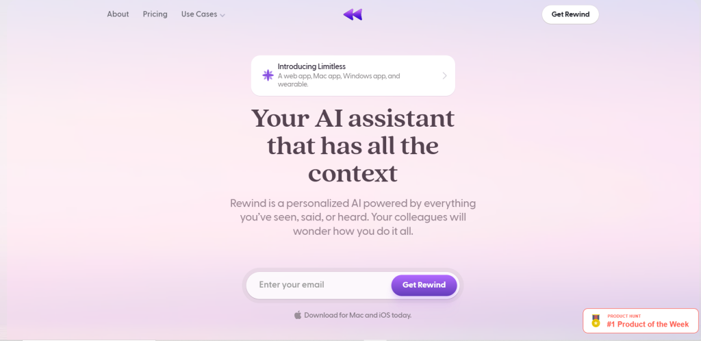 Rewind AI tools untuk pemula untuk pencarian aktivitas dan produktivitas