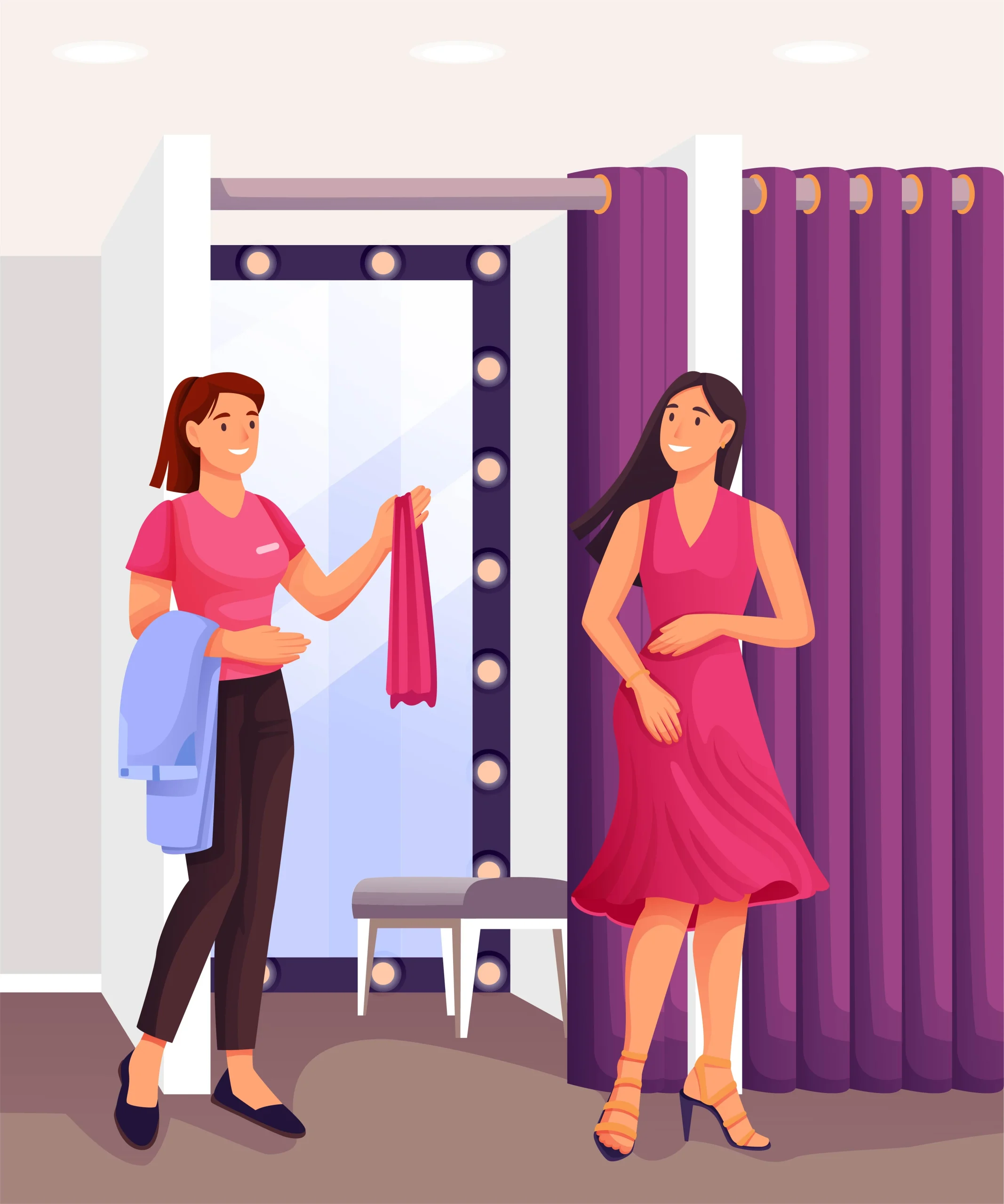 Strategi marketing toko baju melalui desain fitting room yang membuat pembeli merasa cantik dan percaya diri
